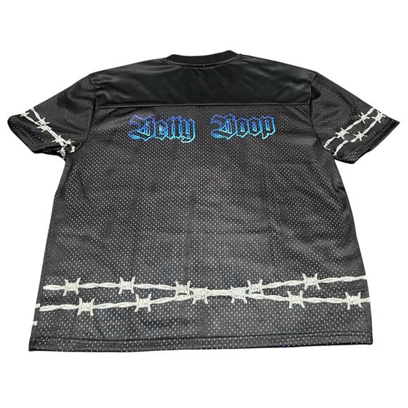 Betty Boop Motorcycle w/ Flames Mesh Jersey T-Shirt Size Medium WORN ONCE - Picture 2 of 4